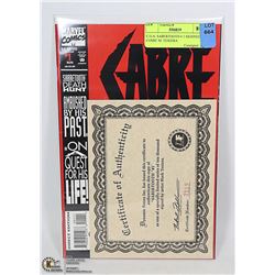 C.O.A. SABERTOOTH # 1 SIGNED COMIC M. TEXIERA