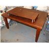 Image 1 : WOOD TONE KITCHEN TABLE WITH LEAF