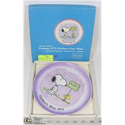 1973 SNOOPY PEANUTS MOTHER'S DAY PLATE C. SCHULTZ
