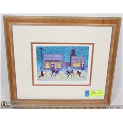 B. BROWNRIDGE FAMOUS HOCKEY PRINT SIGHNED