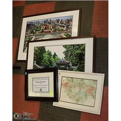 LOT OF 4 ASSORTED PICTURES - AS IS