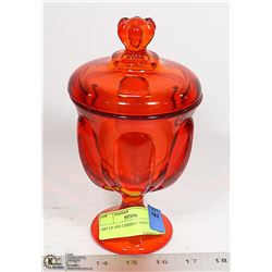 ART GLASS LIDDED CANDY DISH
