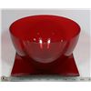 Image 1 : RED ART GLASS BOWL WITH STAND