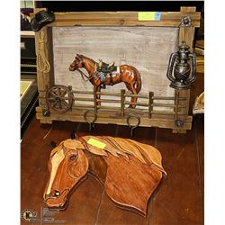WESTERN HORSE WOOD DECOR 23" X 17” WOOD HORSE HEAD