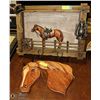 Image 1 : WESTERN HORSE WOOD DECOR 23" X 17” WOOD HORSE HEAD