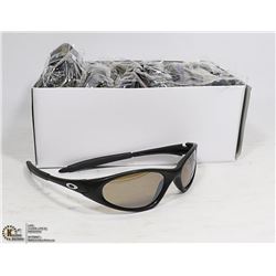 BOX OF METALLIC BLACK OAKLEY STYLE SUNGLASSES