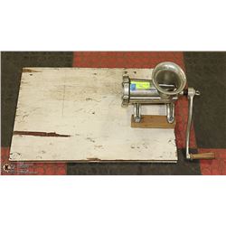 LARGE MEAT GRINDER ON BASE