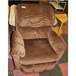 BROWN FABRIC LAZYBOY CHAIR