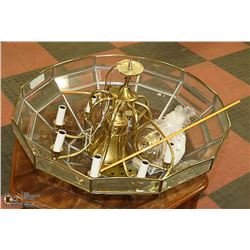 GLASS & BRASS CHADELIER