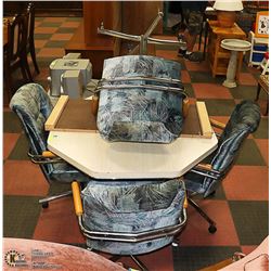 TABLE WITH 4 UPHOLSTERED CHAIRS