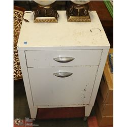 VINTAGE METAL CART ON WHEELS