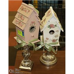 PAIR OF COUNTRY CHIC SHOWHOME BIRD HOUSES