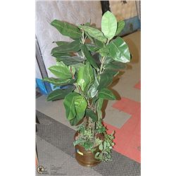 ARTIFICIAL TREE IN BRASS CONTAINER