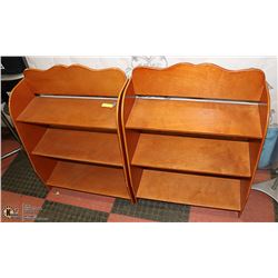 2 SMALL WOODEN BOOKSHELVES