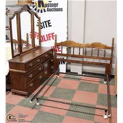 BEDROOM SUITE: INCLUDES 7 DRAWER DRESSER & MIRROR