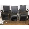 Image 1 : LOT OF 16 BLACK LEATHER BACK CHAIRS.
