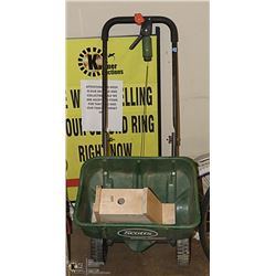SCOTTS SEED SPREADER WITH BIRD HOUSE