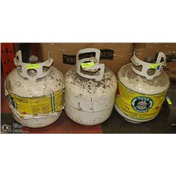 LOT OF THREE 20LB PROPANE TANKS