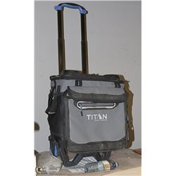 TITAN DEEP FREEZE 60CAN ROLLING COOOLER BIG WHEELS