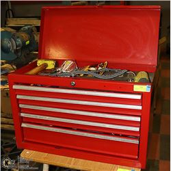 5 DRAWER RED TOOLBOX WITH CONTENTS