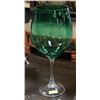 Image 1 : DECORATIVE WINE GLASS- GREEN- VERY LARGE- MADE IN