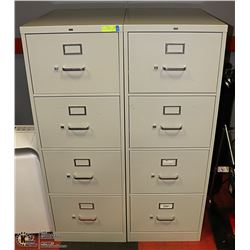 PAIR OF 4 DRAWER METAL, VERTICAL FILE CABINETS