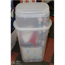 RUBBERMAID WRAP & CRAFT TOTE WITH CONTENTS