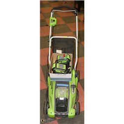 GREENWORKS 40V ELECTRIC LAWNMOWER WITH 2