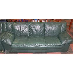 LEATHER 3 SEAT SOFA- GREEN