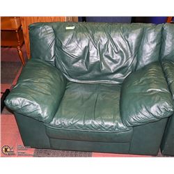 LEATHER OVERSIZED CHAIR- GREEN