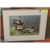 Image 1 : FRAMED ART - " DUCKS ON POND"