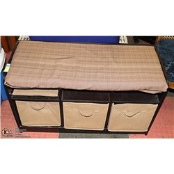 BENCH SEAT WITH CANVAS BINS