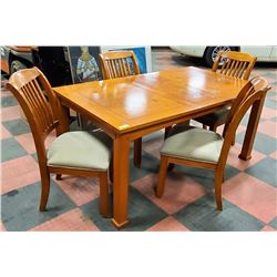 OAK SOLID WOOD DINING TABLE WITH 4 CHAIRS