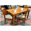 Image 1 : OAK SOLID WOOD DINING TABLE WITH 4 CHAIRS