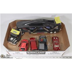 FLAT OF HOT WHEELS THUNDER ROLLER, 4 VEHICLES