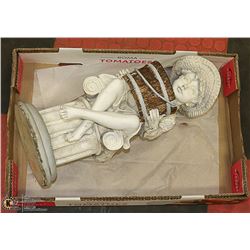 BOY WITH BROWN BUCKET STATUE /PATIO OR GARDEN