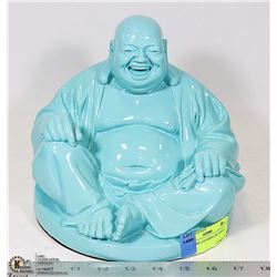 TURQUOISE LAUGHING BUDDHA 8" TALL