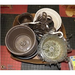 LARGE BOX OF PLANTER POTS AND HANGING BASKETS WITH