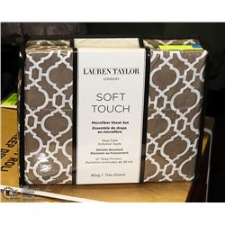 NEW LAUREN TAYLOR KING SIZE 4PC SHEET SET