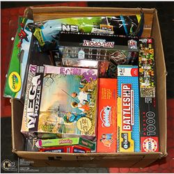 BOX OF GAMES AND PUZZLES