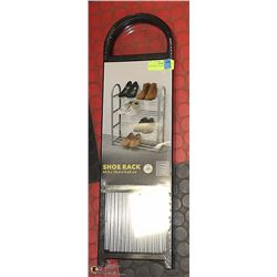 NEW BLACK 4 LEVEL SHOE RACK