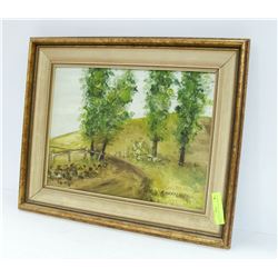 ARTIST R.HARTLAUB OIL PAINTING 14" X 18"