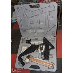 ROK FLOORING NAILER IN CASE WITH HAMMER AND MANUAL