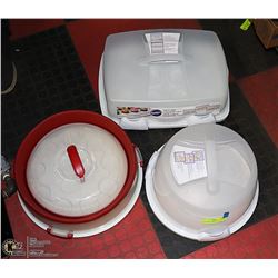 LOT OF 3 CUP CAKE CARRIER