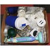Image 1 : BOX W/ HOUSEHOLD ITEMS INCL. SILVER &