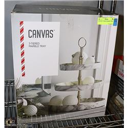 CANVAS 3 TIERED MARBLE TRAY