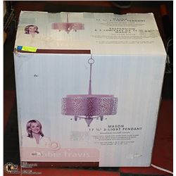 NEW MASON 17-3/4" BRUSHED NICKEL 3 LIGHT PENDANT