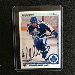 WENDEL CLARK SIGNED 1990-91 UPPER DECK HOCKEY CARD