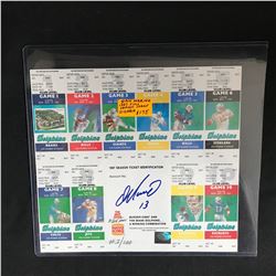 DAN MARINO SIGNED 1987 FULL SEASON TICKET SHEET