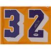 Image 2 : Magic Johnson Signed Career Highlight Stat Jersey (PSA COA)